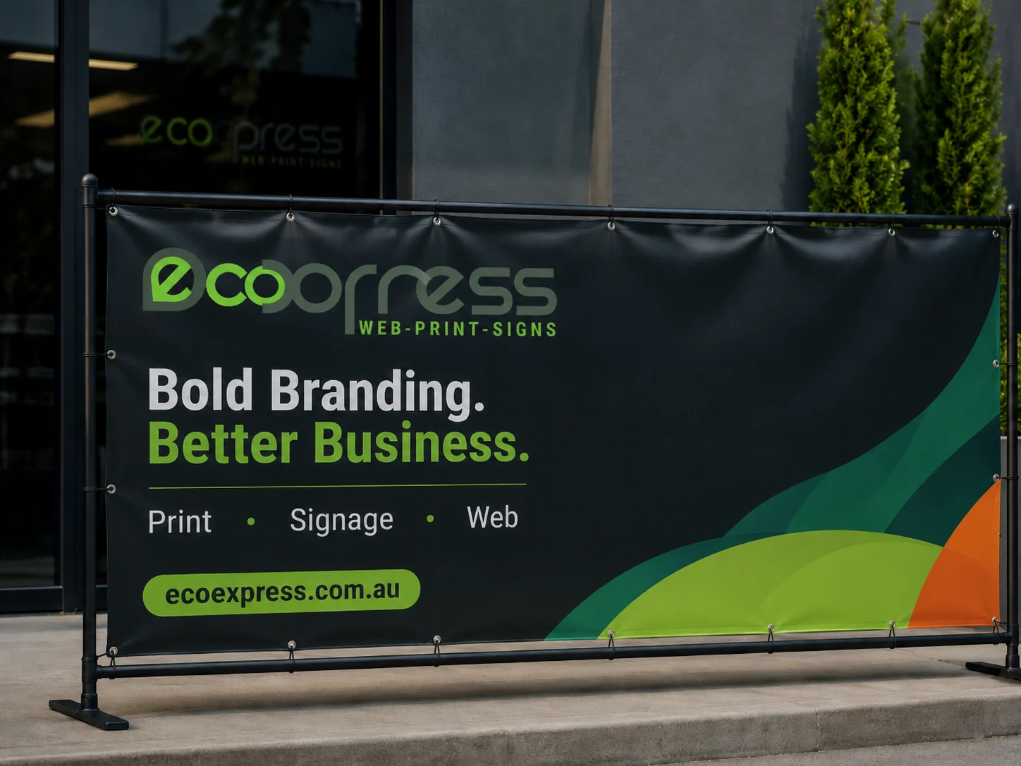 EcoExpress vinyl banners and fence signage for clubs, events and local promotions