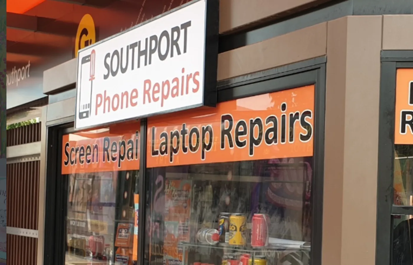 Southport Phone Repairs window graphics