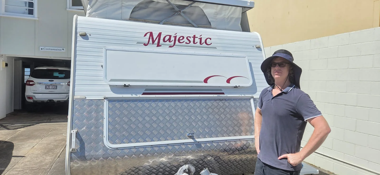 Refreshed Majestic caravan exterior with colour-matched vinyl and decal details